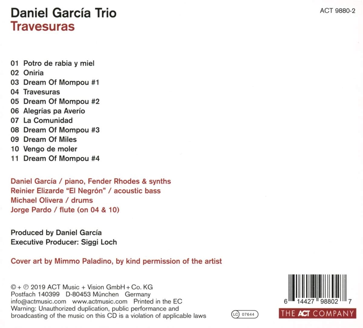 Daniel García Trio - Vía e la Plata - CD