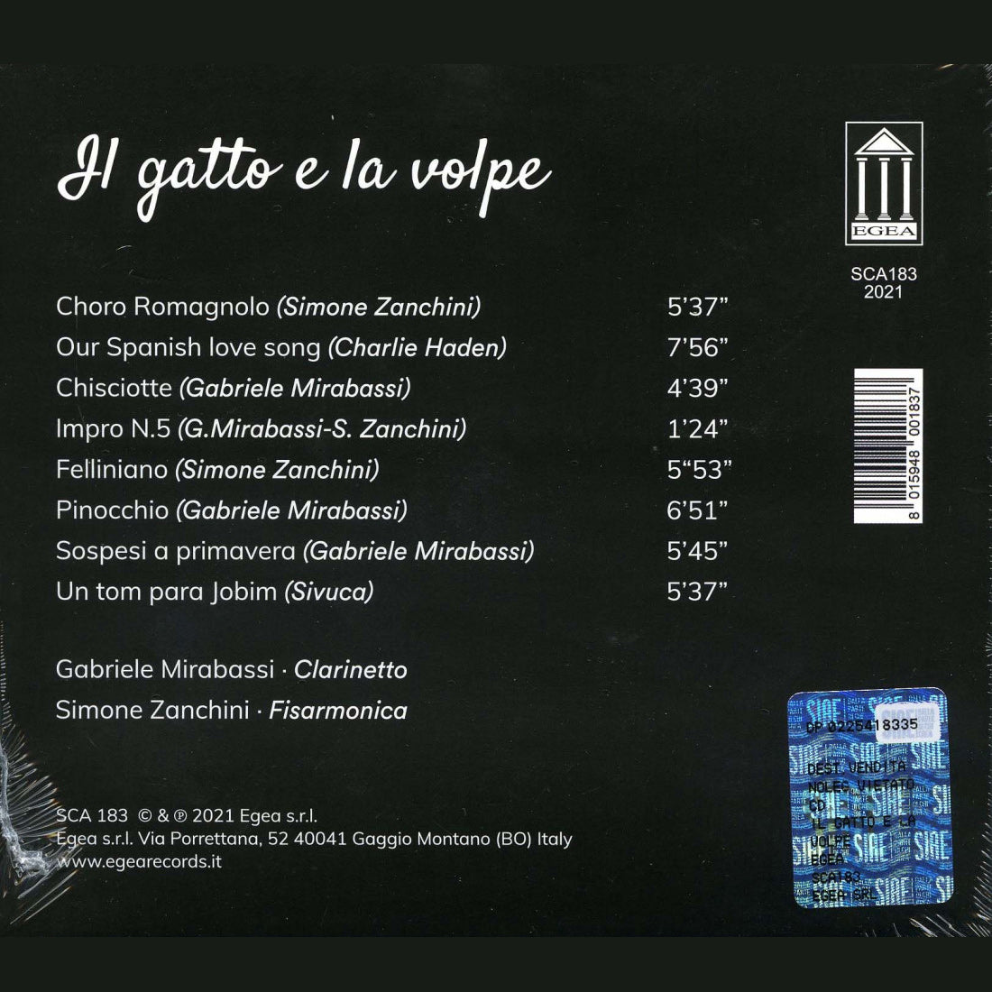 Il gatto e la volpe - Gabriele Mirabassi/Simone Zanchini - CD