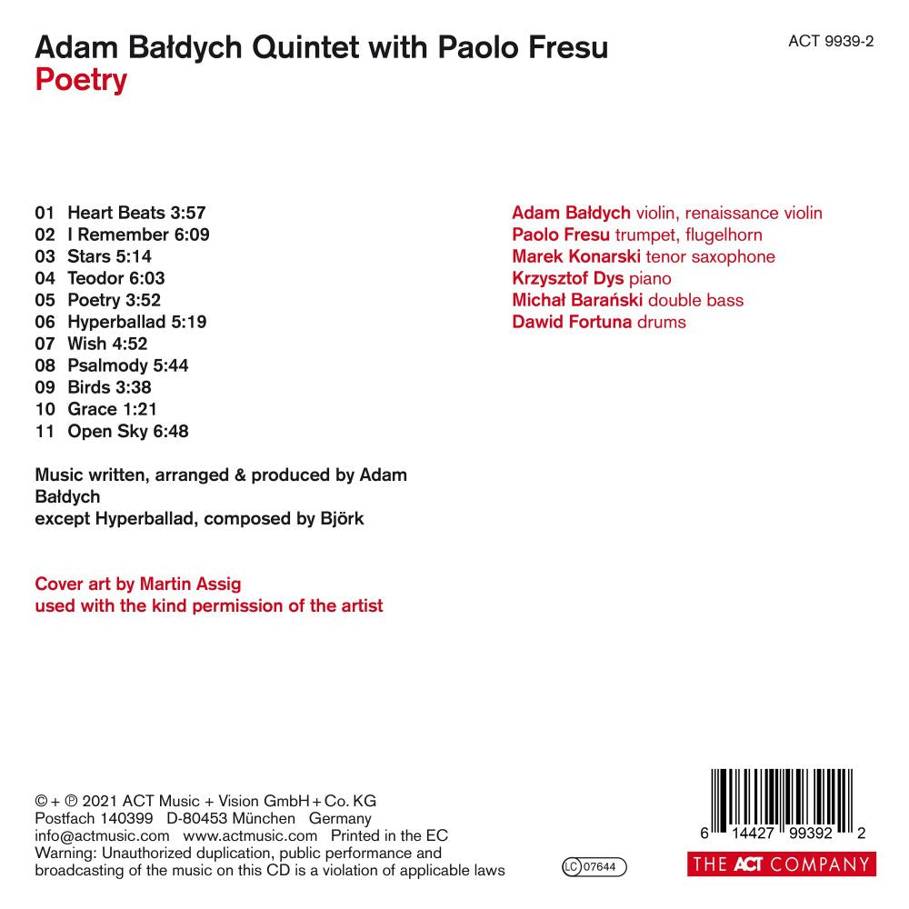 Adam Baldych Quintet - Poetry - CD